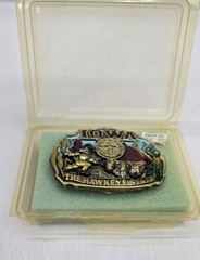 The Great American Buckle Co. 1986 Iowa Hawkeye State Enamel 1821 USA Made