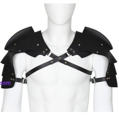 Battle Knight Armor Pauldrons Cape Belt PU Chest Harness Shoulder Guards Gift