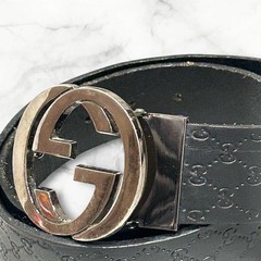 GUCCI Pre-Owned Men&rsquo;S Belt Gg Shima Leather 80 90Cm