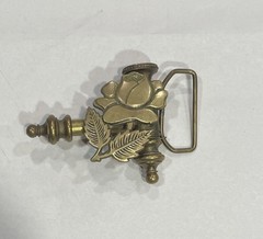 Solid Brass Vintage 1970s Tobacco Pipe Belt Buckle