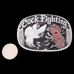 Cock Fighting Roosters Chickens Belt Buckle