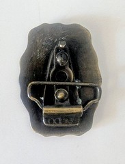 Western 1970s Metal Belt Buckle Silver/Black Jerry By Oden Made In USA