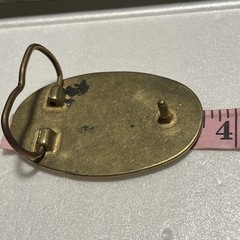 Vintage Chevrolet 1957 Chevy Bel Air Blue Car Enamel Brass Tone Belt Buckle B16