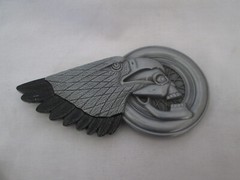 Eagle Head & Skull With Motorcycle Wheel 3-D Belt Buckle Bikers NEW