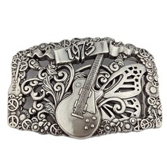 Guitar, Butterfly, Peace and Daisy Belt Buckle