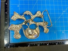 Skull and Crossbones – Clear Rhinestone Covered Cutout Gothic Punk Belt Buckle