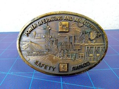 DWP 5 Year Safety Award Belt Buckle Utility Coal Electric Collector Ostens Metal