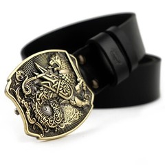 Semargl solid brass belt buckle, handmade Mythical winged lion Simargl buckle