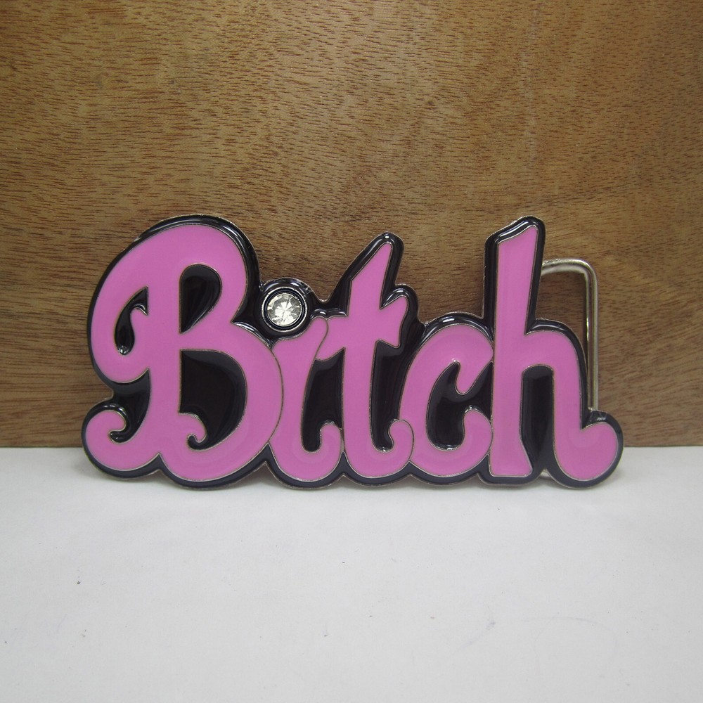 Pink « Bi*tch » Belt Buckle – Western Cowboys Belt Buckle for Mens Womens