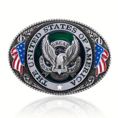 United States of America Bald Eagle Belt Buckle, American Flag, USA Patriotic