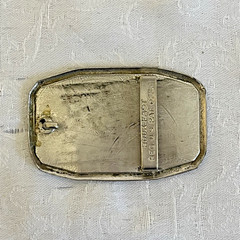 Vintage Hook-Fast Engraved Belt Buckle EDD Initials Silver Tone Western 3”