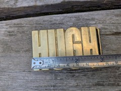 70s « HUGH » Brass Belt Buckle By Baron Buckles