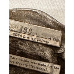 Vintage Siskiyou Belt Buckle Silver Excellent 1984 Valentine NE Centennial Retro