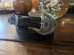 Navajo Carlos Ramos James Reid Style Sterling Silver Belt Buckle 26-27✅🐂
