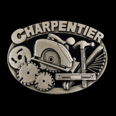 CARPENTER CHARPENTIER WORKSHOP HANDSAW TOOL CASUAL BELT BUCKLE BOUCLE CEINTURE