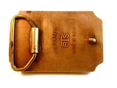 Vintage Sailing ship Leather & Brass Belt Buckle by BTS