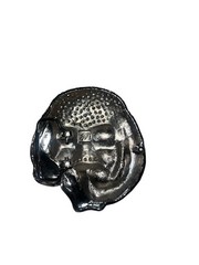 Skull Rhinestone Silver Blue Red Black Round Stones Metal Belt Buckle