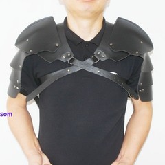 Battle Knight Armor Pauldrons Cape Belt PU Chest Harness Shoulder Guards Gift