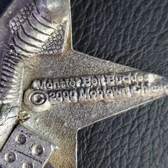 Monster Belt Buckles 2000 Mobtown Chicago Nautical Star Black Silver Pewter Tone