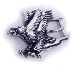Eagle Flying Sterling Silver Belt Buckle