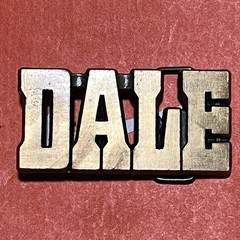 Vintage ROYP Dale Name Belt Buckle Brass Tone Block Letter Western Accessory B21