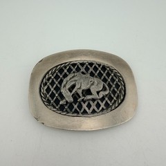 Vintage Western Belt Buckle Bucking Bronco Horse Large Squared Oval