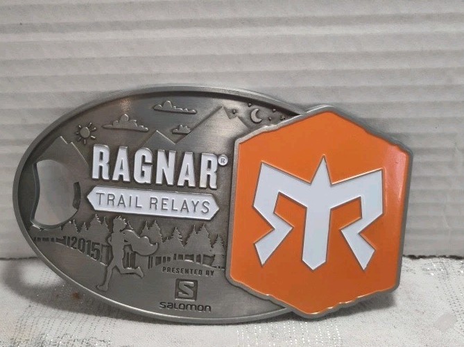 2015 **RAGNAR TRAIL RELAYS** (BOTTLE OPENER) BELT BUCKLE 3rd Place Mixed