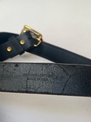 Rare Vintage 1995 Made in USA 3D “By Land Sea Air” Belt Buckle + Leather Belt 46