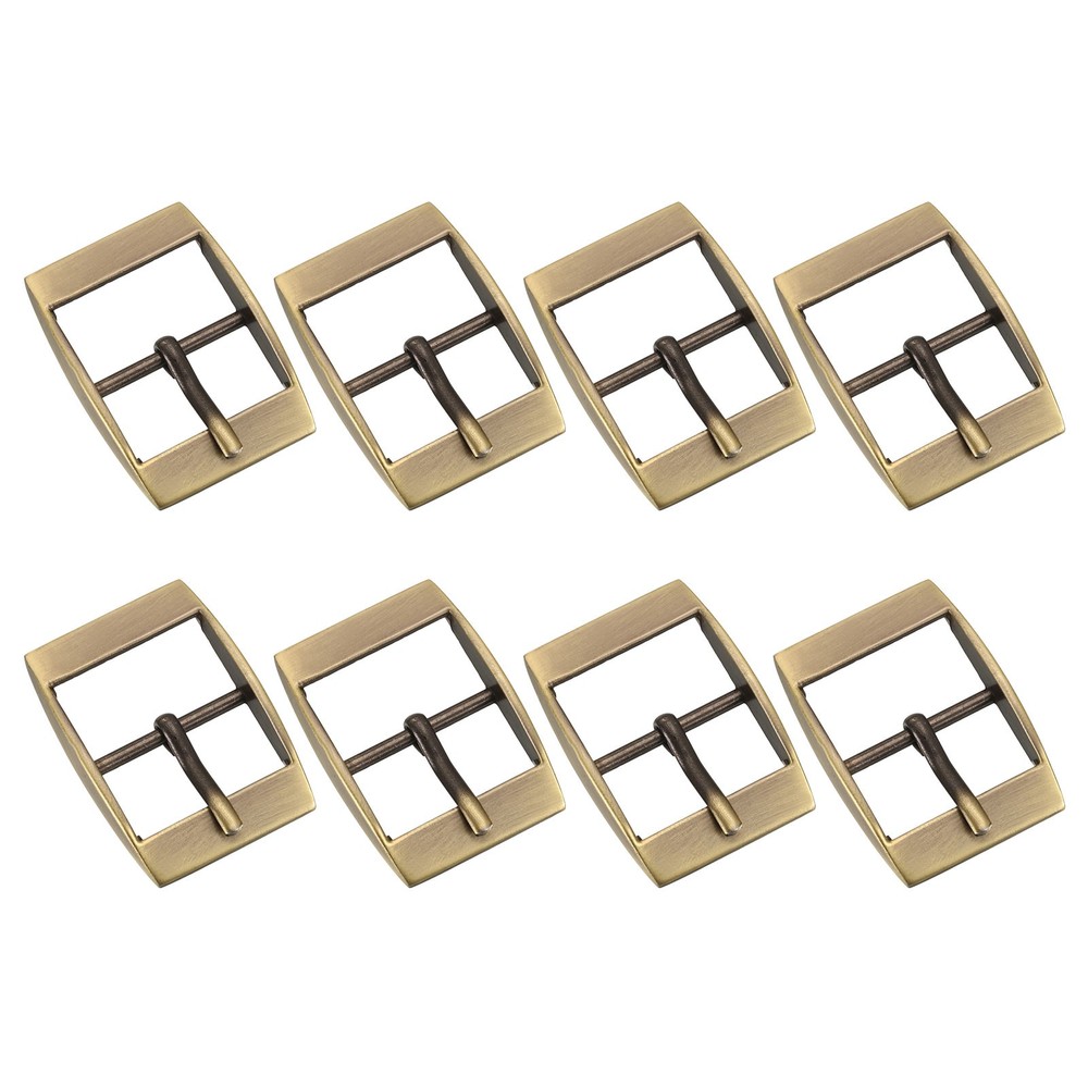 8Pcs 1&Prime; Single Prong Belt Buckle Square Center Bar Buckles Bronze