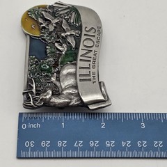 Vintage Collectible 1984 ILLINOIS Pewter and Enamel Belt Buckle by Bergamot