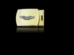 U.S MILITARY AIR FORCE AIR CREW SOLID BRASS BELT BUCKLE MADE IN THE USA