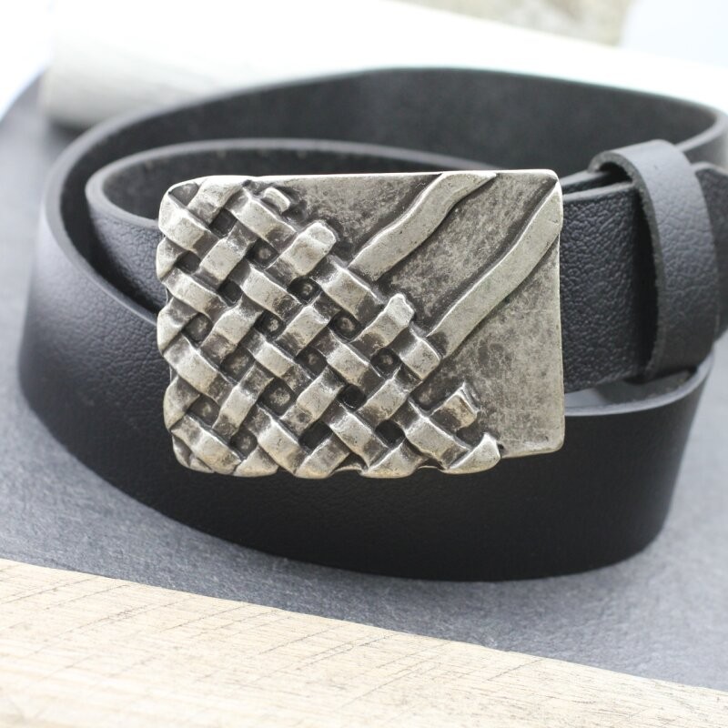 Braided Metal Belt Buckle Rustic Vintage Style Buckle