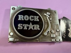 DJ ROCK STAR Turntable Music Record Player Musicians Music Lovers Belt Buckle