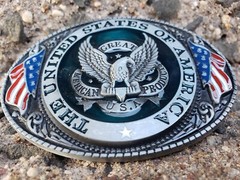 The United States Of America Eagle Flag Belt Buckle 3D Aluminum 3.2 oz New
