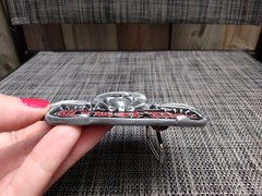 Biker Belt Buckle Rockabilly « Ride Hard Die Free » Skull Bat Wings Ace Howdy