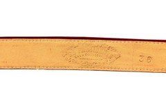 El Presidente Mens Red Cowboy Belt Crocodile Tail Print Leather 34,