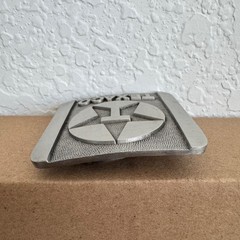 Vintage Texaco 1983 Pewter Belt Buckle Circle Star Logo