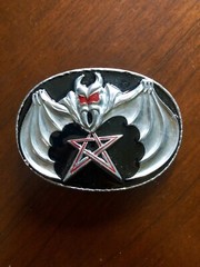 Evil Scary Bat Gothic Punk Demonic Pentagram Demon Unisex Men’s Belt Buckle