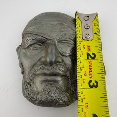 Vintage Pirate Head Belt Buckle OS Silver/Pewter-tone Vintage 3D Eye Patch Biker
