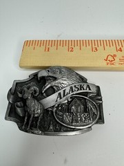 Vintage Siskiyou Buckle Co Alaska Belt Bald Eagle Mountains Outdoors 1988