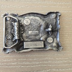 VTG &rsquo;83 Bergamot Brass Works « God&rsquo;s Country » Belt Buckle- Kayak Mountains Forest