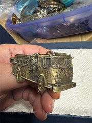 Vintage Fire Truck Belt Buckle 1981 by The Great American Buckle Co
