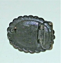 Vintage Brass Pressed Southeast -West Turquoise Belt Buckle Cooper Color EC