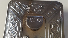 Vintage Shriners Belt Buckle Silver Metal Rectangle 2 1/8&Prime; Wide Belt 3089