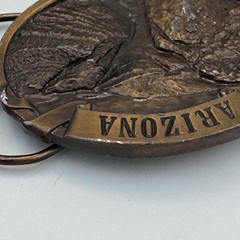 Vintage Arizona Grand Canyon Belt Buckle 3D Relief Western Brass Tone Oval