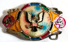VTG 1970&rsquo;s Imperial Hebillas Belt Buckle Mexico Western Eagle Rainbow Horses