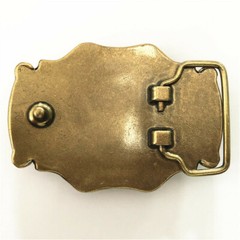 Jade & Grass Solid Brass Mens Belt Buckle Western Cowboy Vintage Antique