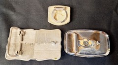 2 Vintage Cowboy Belt Buckles (Road Runner and Saddle) & Bolo Tie clasp / clip