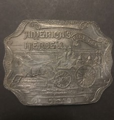 Vintage America’s Hero’s Fire Department Belt Buckle, Oregon