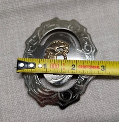 vintage USA made MILLER belt buckle NICKEL SILVER western RODEO cowboy horse